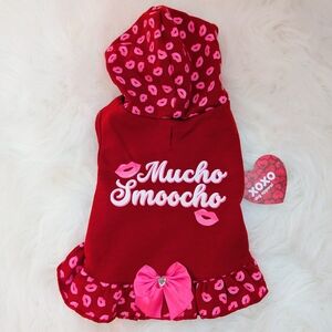 Red Mucho Smoocho Dog Hoodie